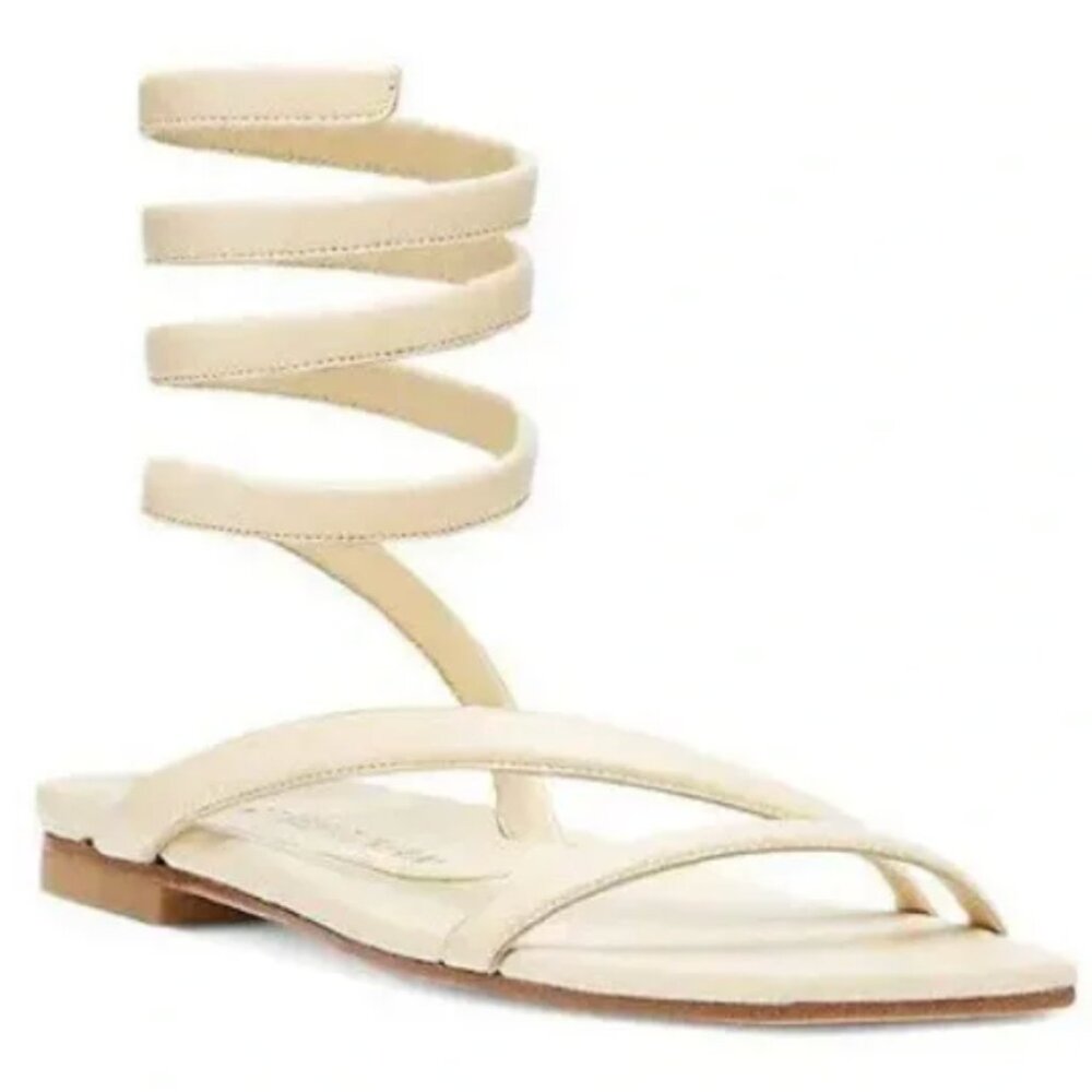 BRAND NEW Stuart Weitzman - BEATRIX FLAT WRAP SANDAL Vanilla Size 5.5